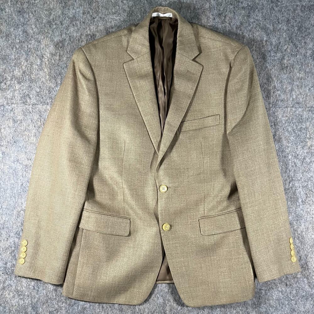 Lauren Ralph Lauren Textured Tan Linen Blend Blazer/ Mens 38S /Sport Coat Jacket